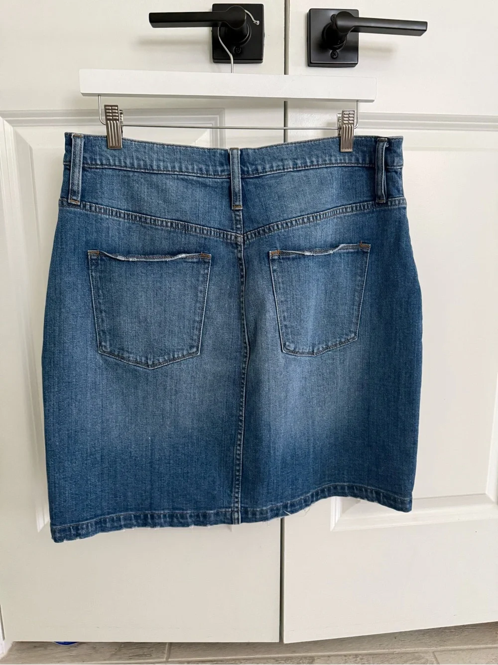 J. Crew Medium Blue Button-Front Denim Mini Skirt